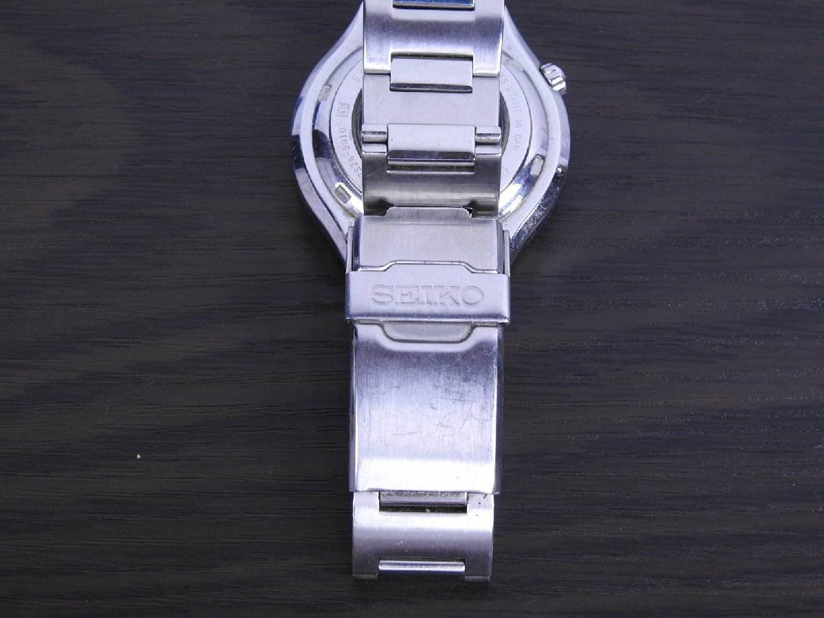 B-595 中古 ジャンク品 SEIKO セイコー オートマチック 腕時計 自動巻き 7S26-5010 稼働品 シルバー スクエア メンズ_画像7