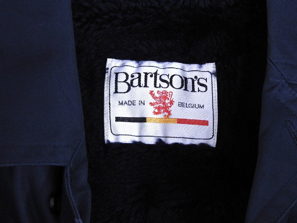 C-331 中古 ジャンク品 Bartson's バートソンズ ステンカラー コート ネイビー ボアライナー付き サイズ46 ベルギー製 メンズ ジャケット_画像8