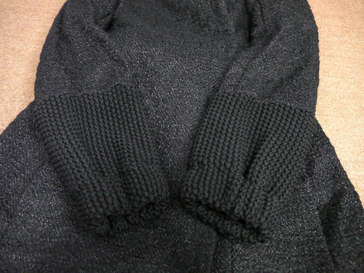 C-339 中古 ジャンク品 Chloe クロエ シルク混 ロングコート 黒 サイズ38 フランス製 ハンガー付き レディース アウター 袖ニット切り替え_画像7