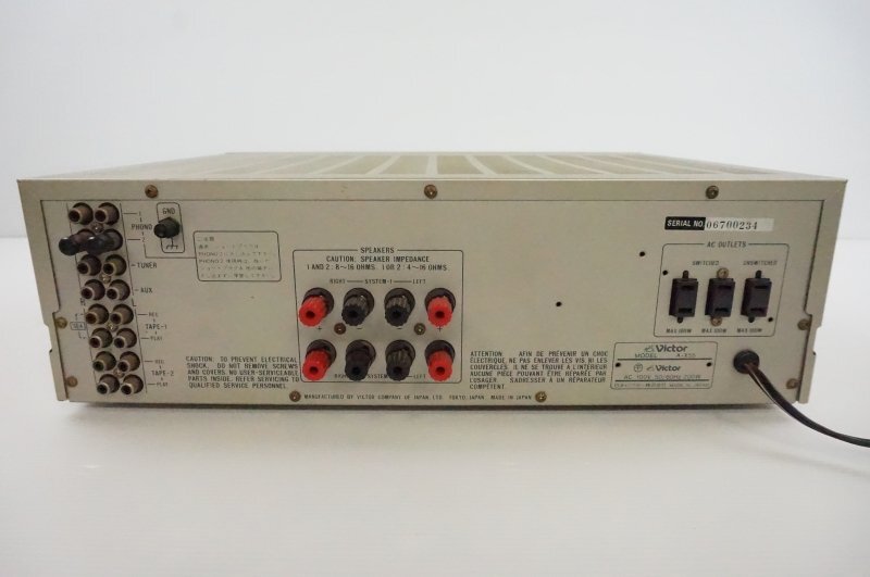 F-591 【ジャンク品 中古品 現状渡品】 プリメインアンプ Victor ビクター A-X55 オーディオ 音楽鑑賞 レトロ コレクション_画像6