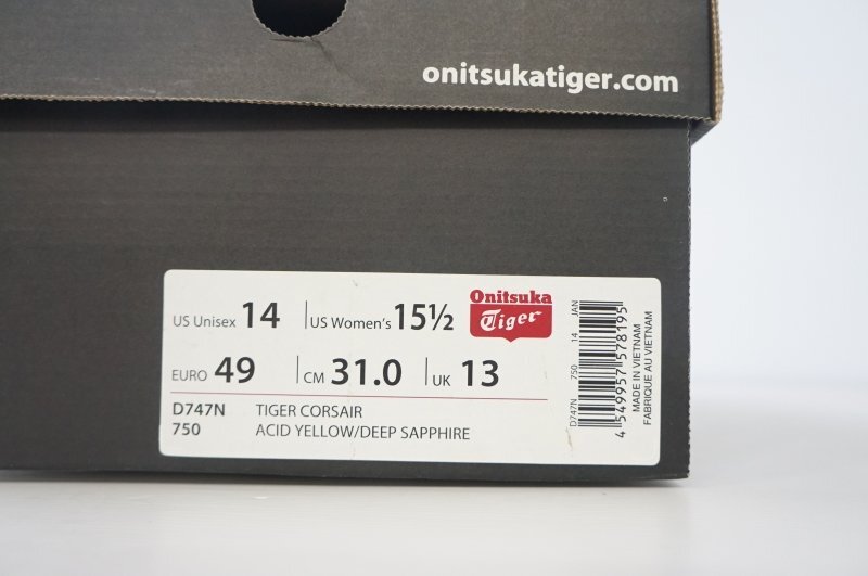 F-572 【ジャンク品 中古美品】 スニーカー オニツカタイガー 31cm TIGER CORSAIR ACID YELLOW_画像10