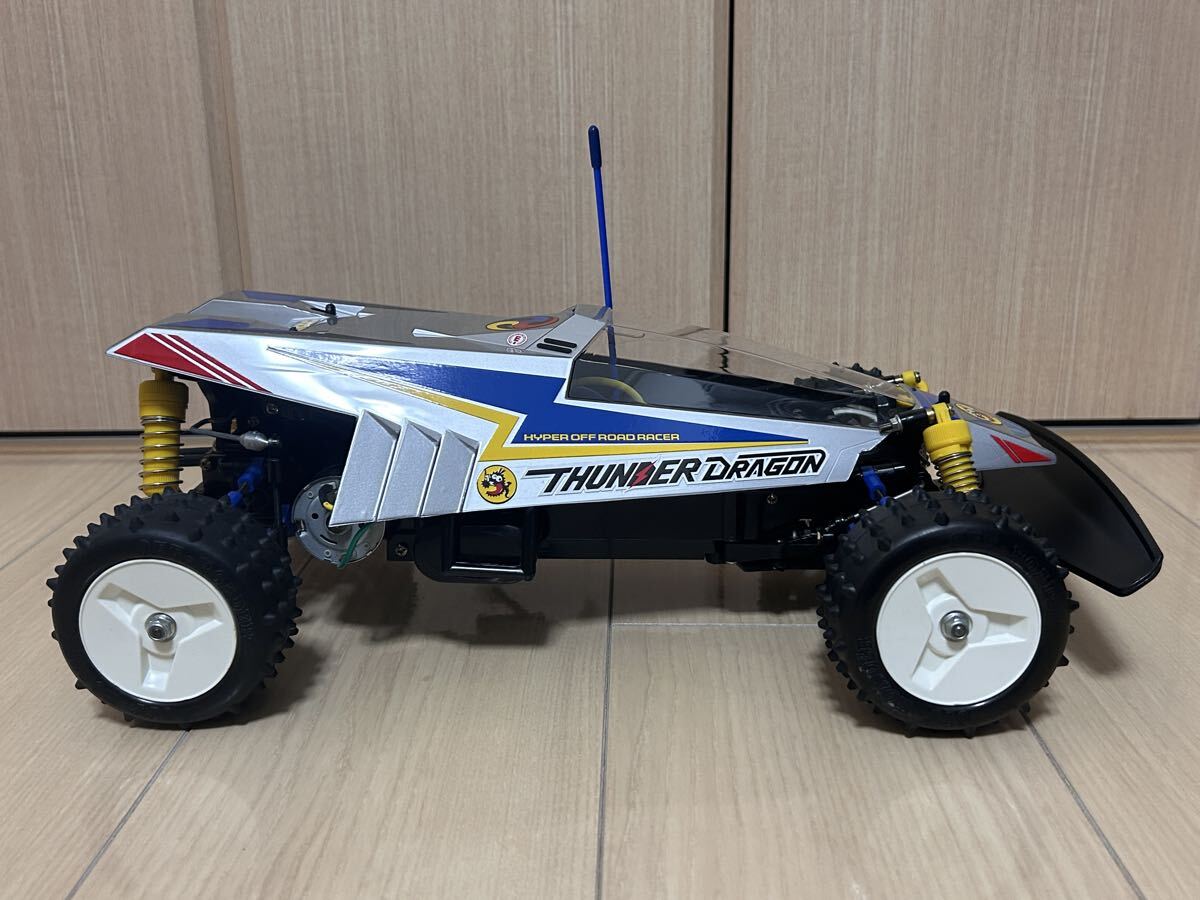 タミヤ スコーチャー シャーシ 当時物 & サンダードラゴン ボディ 復刻版 RCメカ付き ホビーウィング 1060 ほか 動作確認済(受信機除く)_画像4