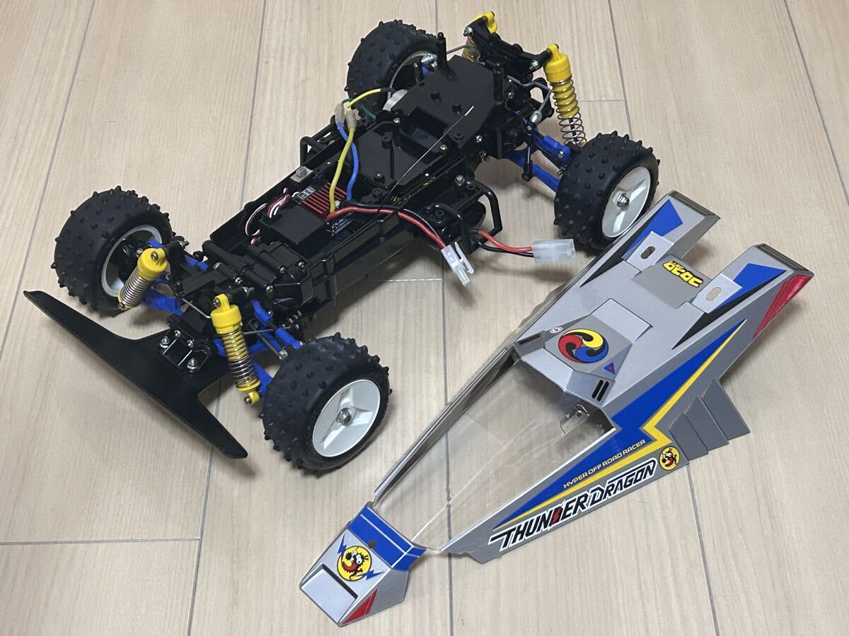 タミヤ スコーチャー シャーシ 当時物 & サンダードラゴン ボディ 復刻版 RCメカ付き ホビーウィング 1060 ほか 動作確認済(受信機除く)_画像5