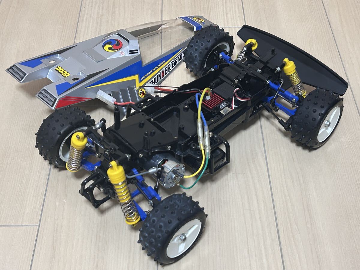 タミヤ スコーチャー シャーシ 当時物 & サンダードラゴン ボディ 復刻版 RCメカ付き ホビーウィング 1060 ほか 動作確認済(受信機除く)_画像6