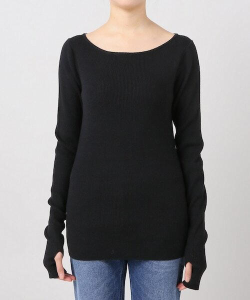 貴重!★L'Appartement アパルトモン ボートネック Rib Knit ブラック 15400円★_画像2