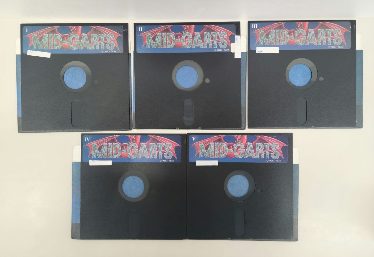 ゲームソフト/処分品/ミッドガルツ/5枚組/PCゲーム/フロッピーディスク 5インチ 2HD PC88 /起動未確認/マニュアル付/4988160880044【M025】_画像6