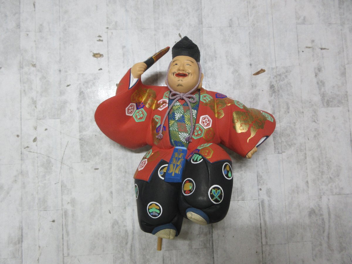 yo7 人形師 中村信喬 作 博多人形 彩色「福の神」置物 【星見】_画像2