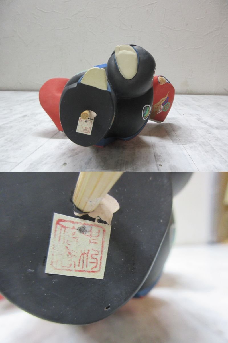 yo7 人形師 中村信喬 作 博多人形 彩色「福の神」置物 【星見】_画像6