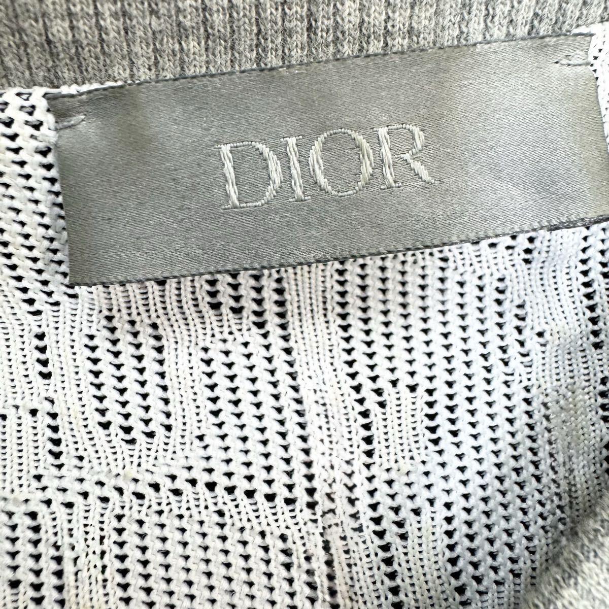 335『極美品・現行タグ』 DIOR ディオール メンズ オブリーク ロゴ 刺繍 プルオーバー パーカー スウェット フーディ グレー Lサイズ_画像4