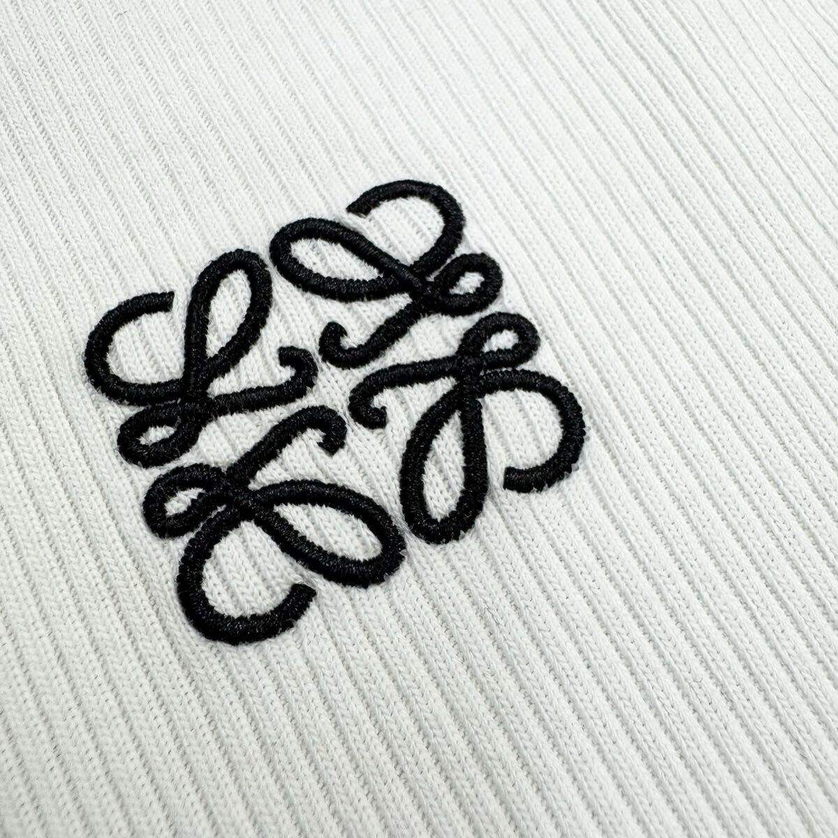 27『極美品・現行タグ』 LOEWE ロエベ メンズ アナグラム 刺繍 ロゴ 長袖 Tシャツ ロンT ニット XL ホワイト 白 ロングスリーブ_画像2