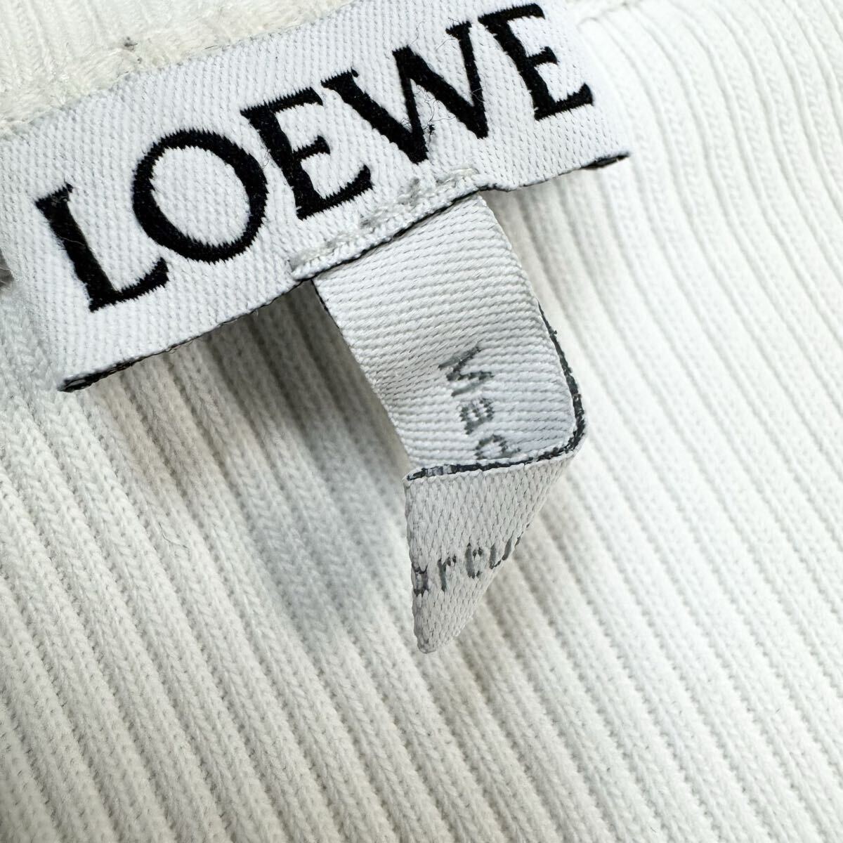 27『極美品・現行タグ』 LOEWE ロエベ メンズ アナグラム 刺繍 ロゴ 長袖 Tシャツ ロンT ニット XL ホワイト 白 ロングスリーブ_画像4