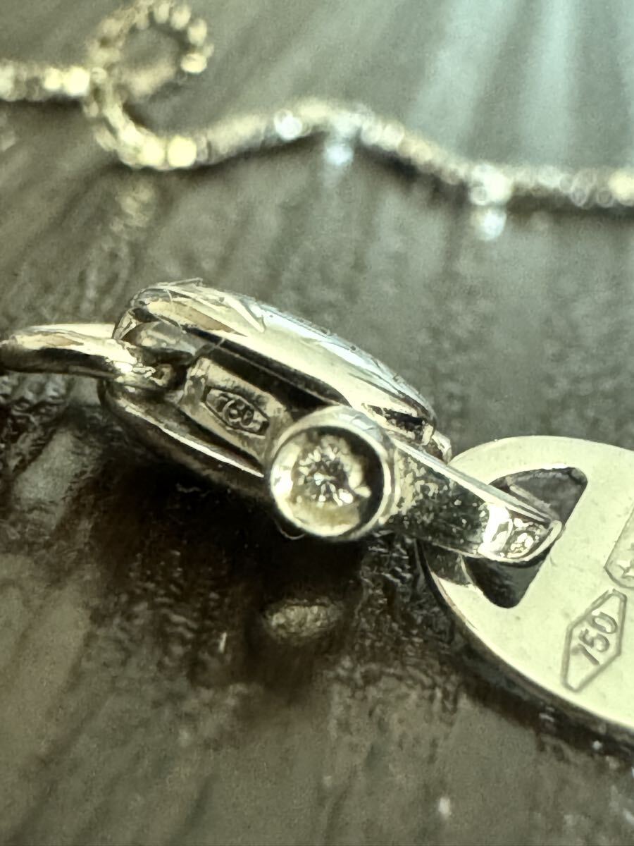 обычная цена 15 десять тысяч иен Damiani 18K белое золото колье LEON Safari размещение модель 50cm