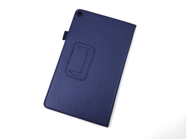 Amazon fire HD8 2017/2018用 カバー PUレザーケース スタンド ネイビー_画像2