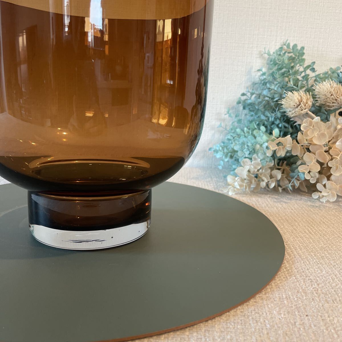 BoConcept 花瓶 アンバー フラワーベース ガラス ボーコンセンプト インテリア 雑貨 ガラス 小物 飴色 ヴィンテージ風 北欧_画像9