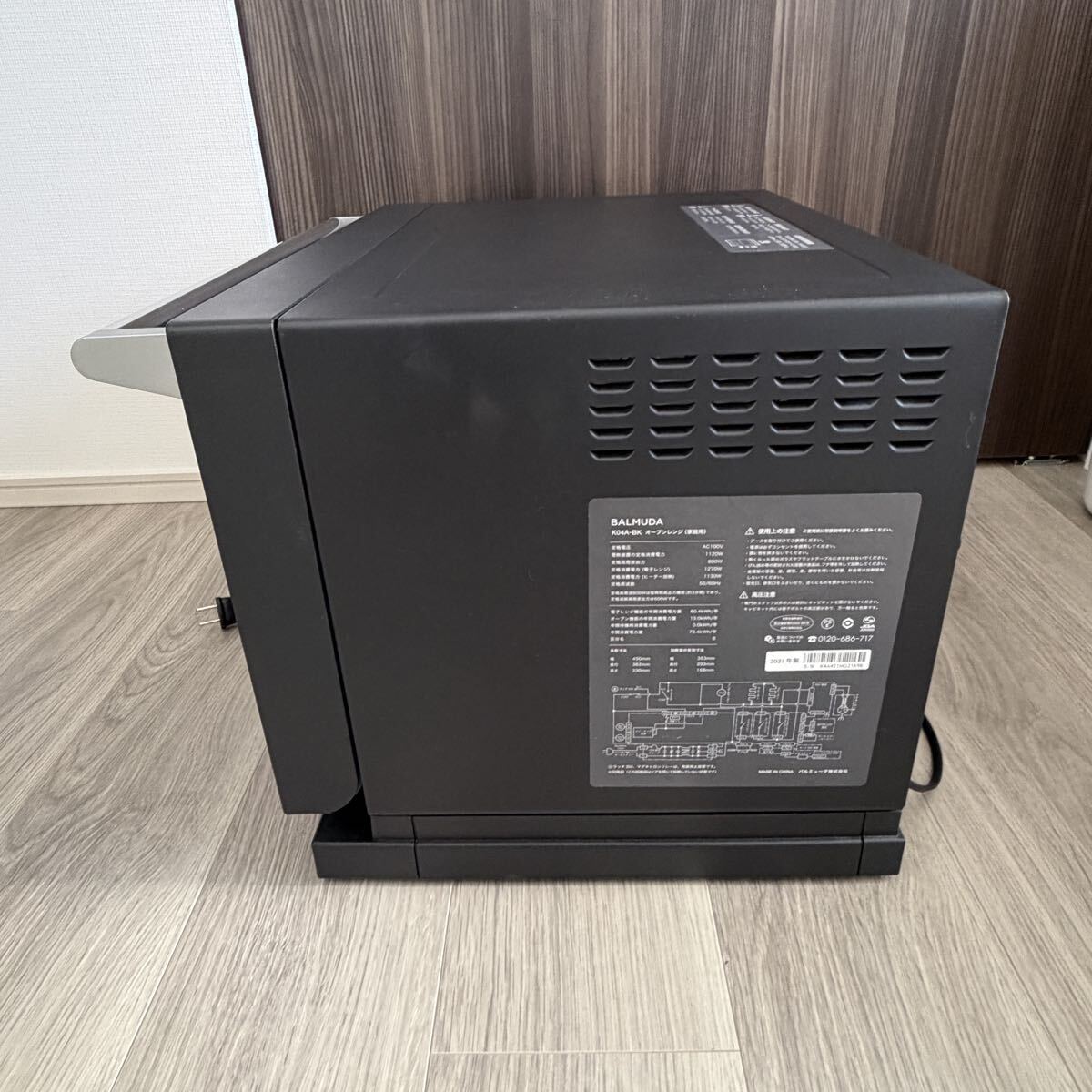 【ジャンク】BALMUDA オーブンレンジ K04A-BK The Range ブラック バルミューダ_画像3