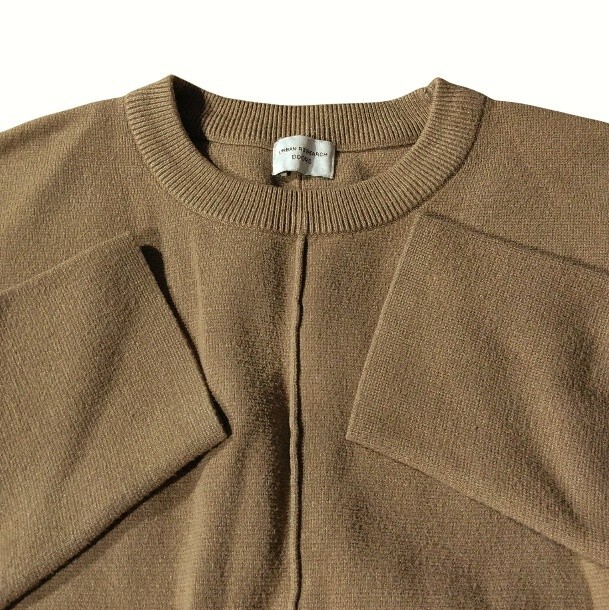 62 【URBAN RESEARCH DOORS】 アーバンリサーチ ニットワンピース ロングワンピース 長袖 ベージュ 無地 シンプル クルーネック 丸首 秋冬_画像3