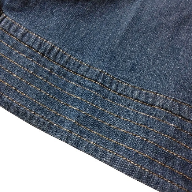 80 【Rose Tiara】 ローズティアラ デニム ワンピース 38 M ネイビー 薄手 フラワー 花 ひざ丈 膝丈 大人可愛い バックリボン レディース_画像6