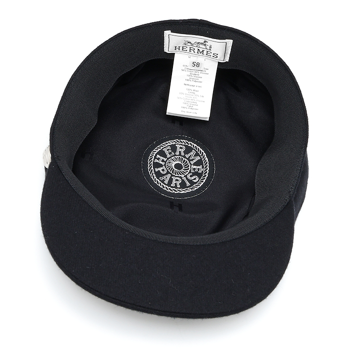 新品同様 エルメス カブール アン フィネス キャスケット 58 ウール ブラック レディース HERMES_画像5