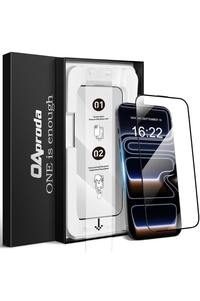 【1枚が3枚に匹敵・新型ガイド枠】OAproda iPhone 17 Pro用 ガラスフィルム 超簡単貼り付け 多重強化ガラス 全面保護 耐衝撃_画像1