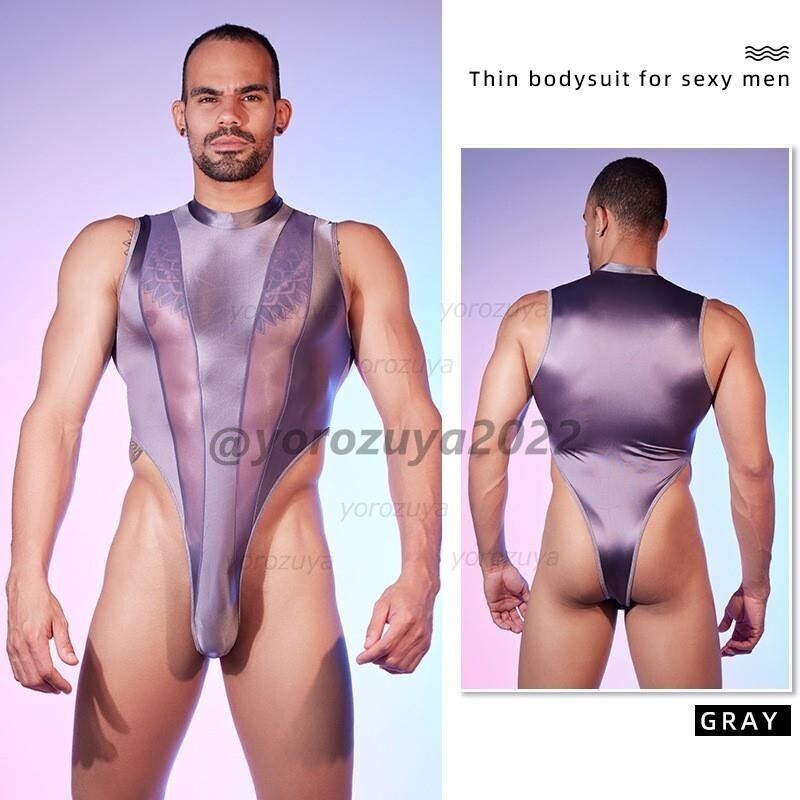 146-137-19 メンズ 光沢艶々 ハイカットスーツ 【レッドF】男性 下着 セクシー エロ コスプレ レオタード ハイレグ ジャンプスーツ .1_画像7