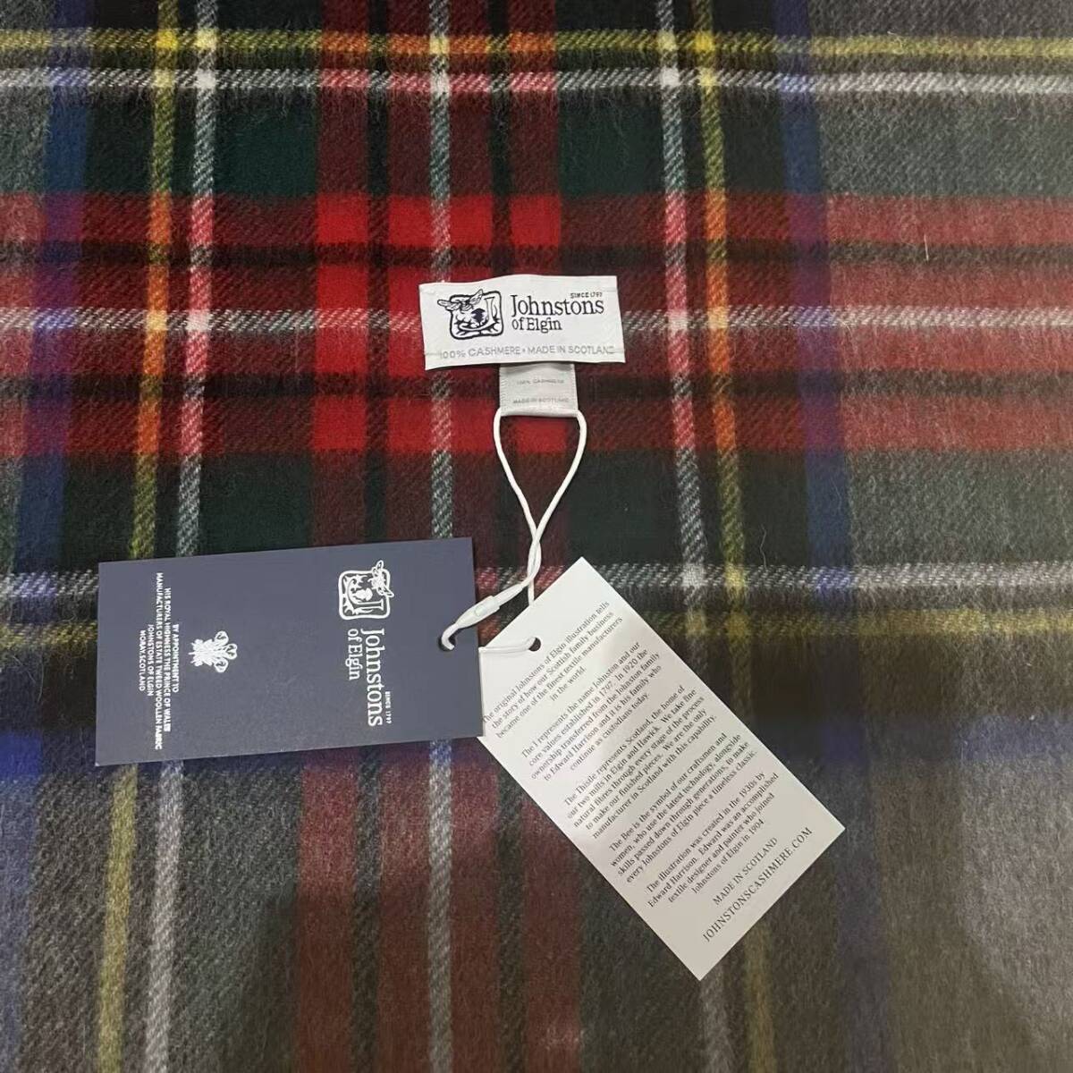 Johnstons ジョンストンズ カシミア 大判ストール マフラー タータンチェック_画像3