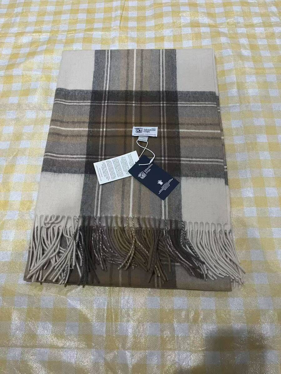 Johnstons ジョンストンズ カシミア 大判ストール マフラー チェック_画像2