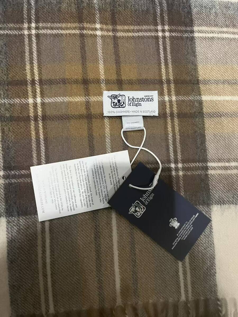 Johnstons ジョンストンズ カシミア 大判ストール マフラー チェック_画像4