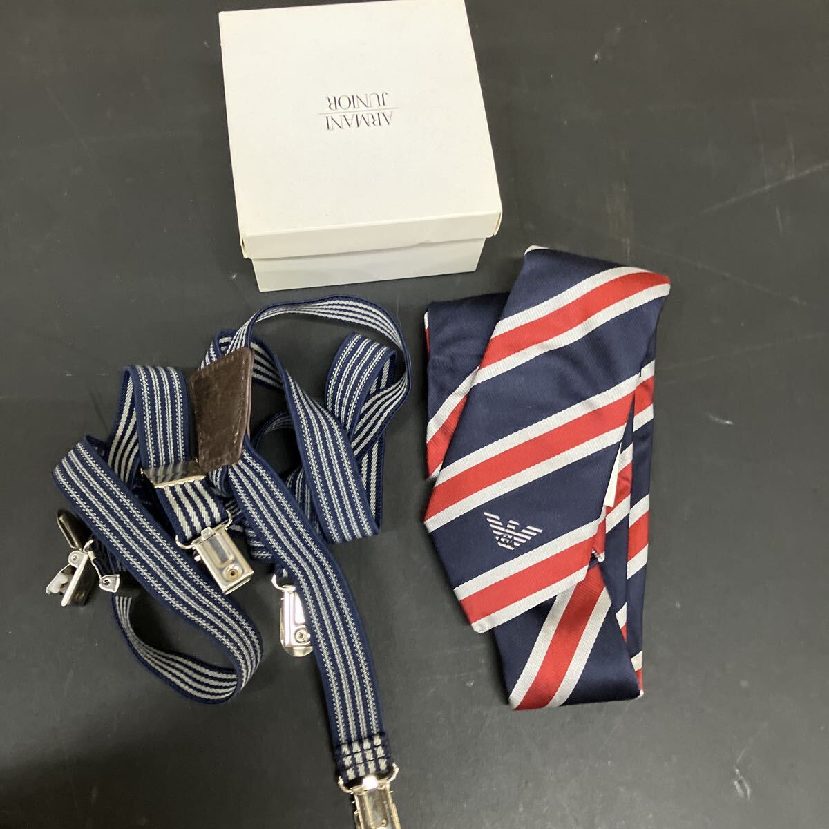 ARMANI JUNIOR/アルマーニジュニア Tシャツ/長袖シャツ サスペンダー ネクタイ/12A 8A 4A タグ付あり 8点まとめて_画像8