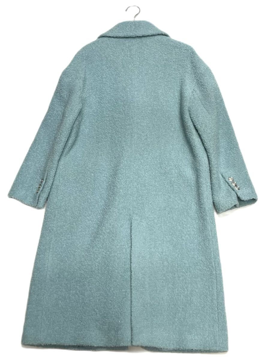 ZARA★ザラ★（USA S）ウール×ナイロン 厚手 ウール コート /水色系 銀色ボタン_画像9