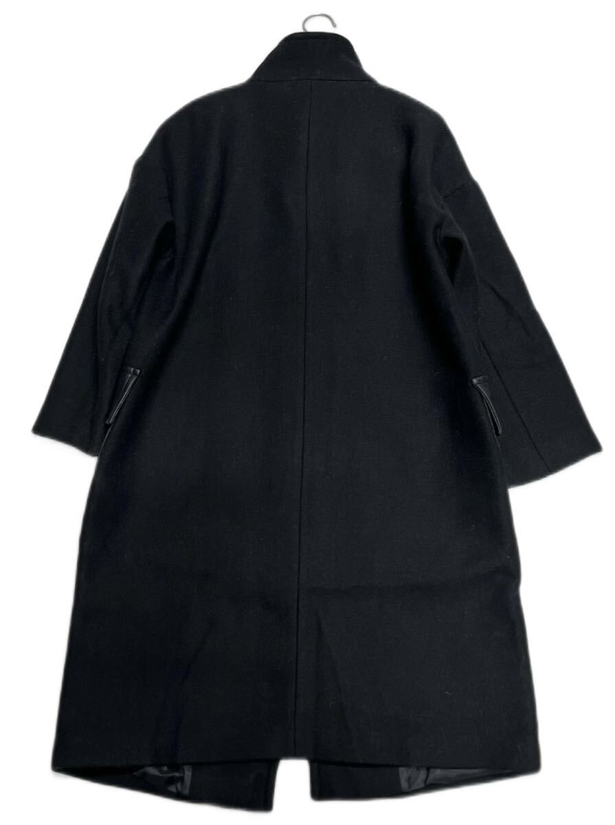 ZARA★ザラ★(USA S)合皮ポケット 厚手 ウール コート /黒_画像9