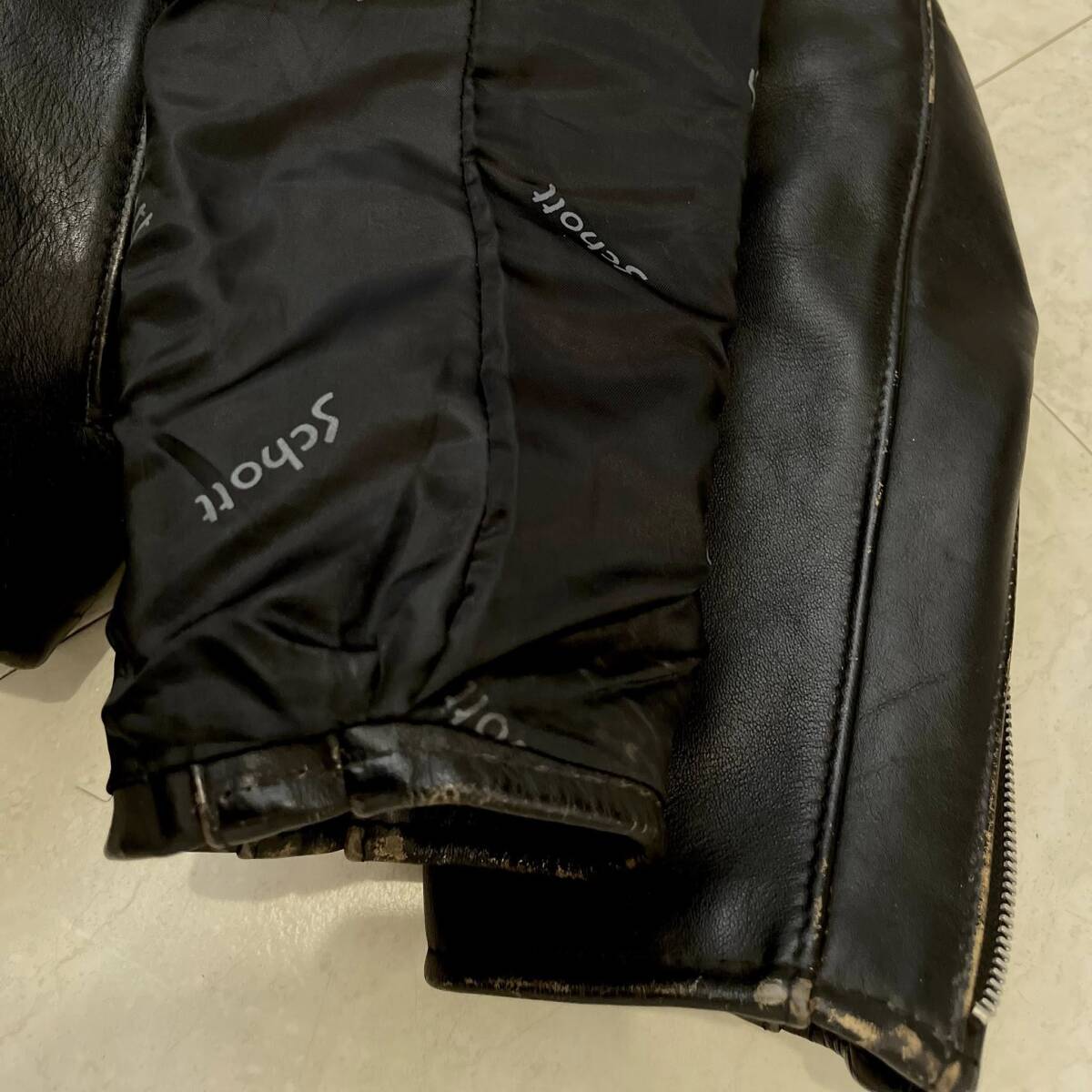 Schott 641 シングルライダーズジャケット 検 ショット バンソン ラングリッツ 革ジャン_画像3