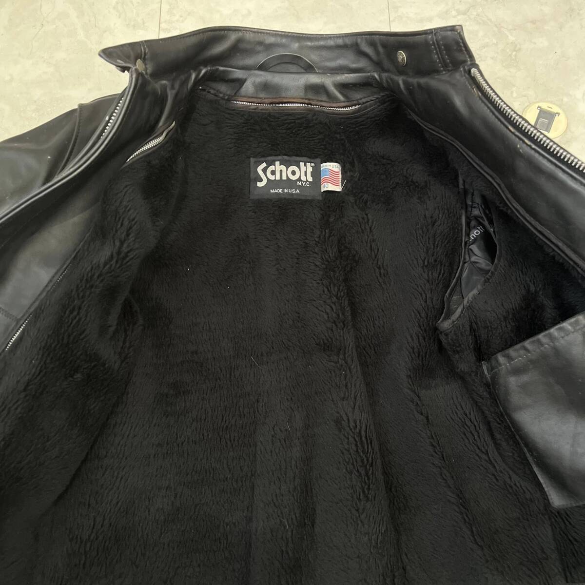 Schott 641 シングルライダーズジャケット 検 ショット バンソン ラングリッツ 革ジャン_画像4