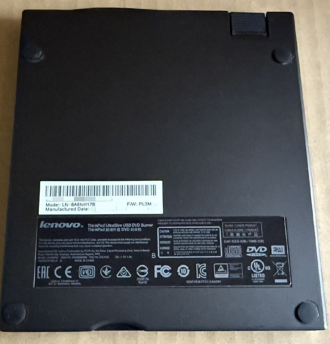 ★送料無料★再生動作確認済み★lenovo/レノボ ultraslim usb dvd ThinkPad dvd ドライブ LN-8A6NH17B★AB1739_画像2