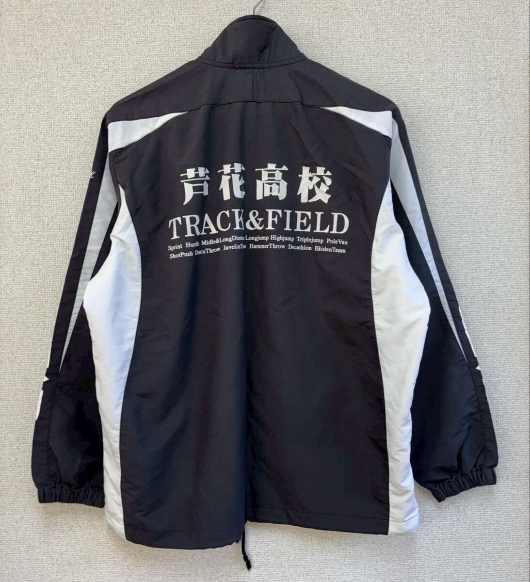 東京　芦花高等学校　陸上競技部　駅伝部　チームジャージ　ウィンドブレーカー　移動着　上下セット　ブラック　MIZUNO　Mサイズ　非売品_画像1