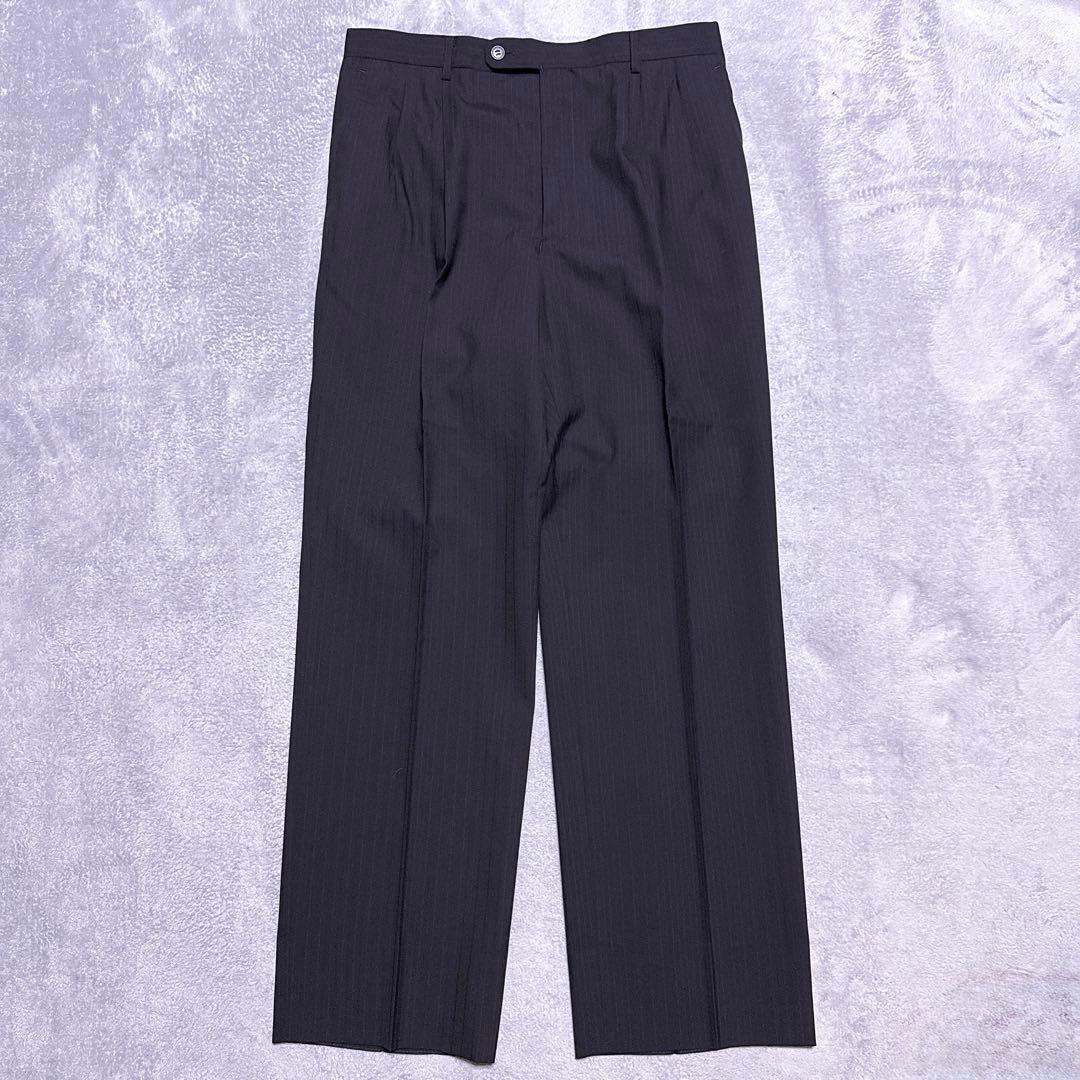 未使用 超高級 Lサイズ【至高の逸品】DURBAN ダーバン Loro Piana ロロピアーナ スーツ シャドーストライプ AB6 背抜き メンズ ネイビー_画像7