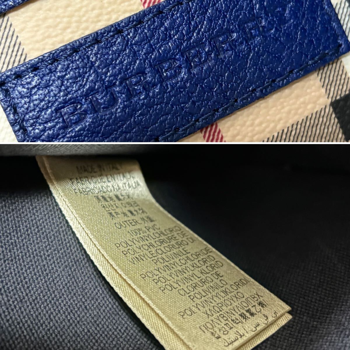 訳あり美品 バーバリー チェック柄 ハンドバッグ トートバッグ ポーチ付き_画像10