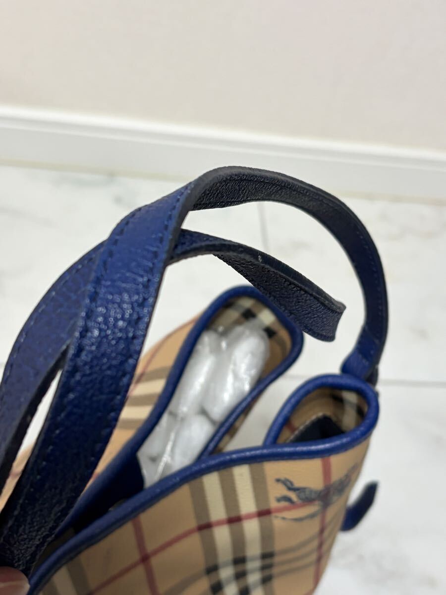 訳あり美品 バーバリー チェック柄 ハンドバッグ トートバッグ ポーチ付き_画像2