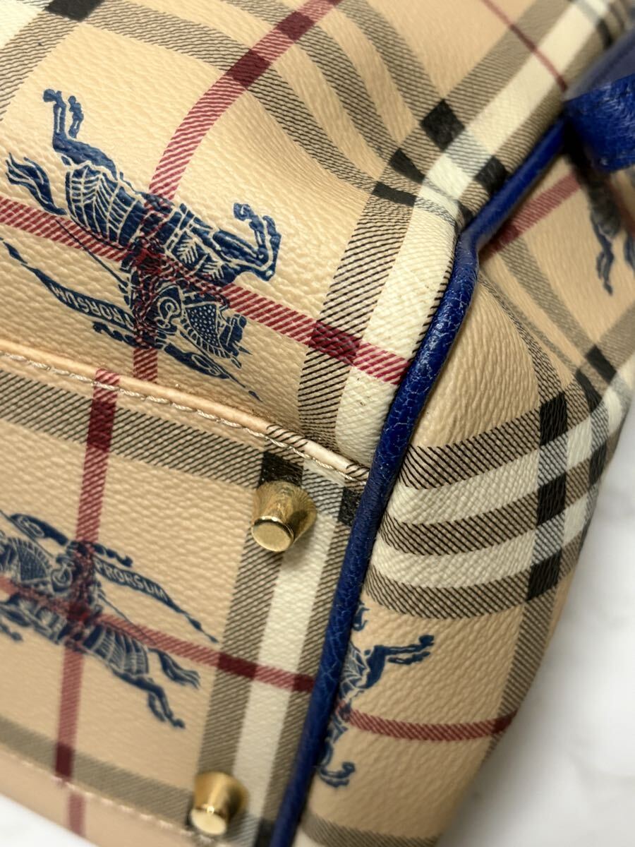訳あり美品 バーバリー チェック柄 ハンドバッグ トートバッグ ポーチ付き_画像6