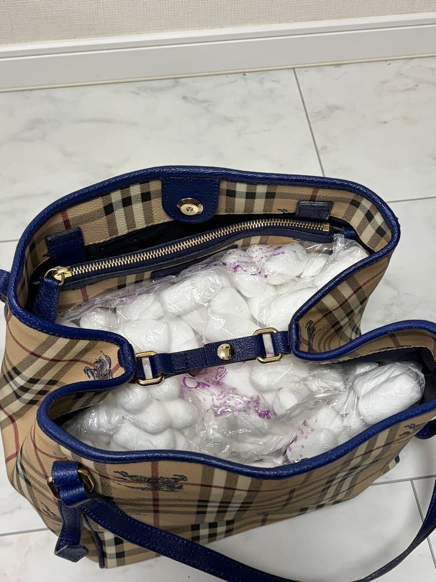 訳あり美品 バーバリー チェック柄 ハンドバッグ トートバッグ ポーチ付き_画像7