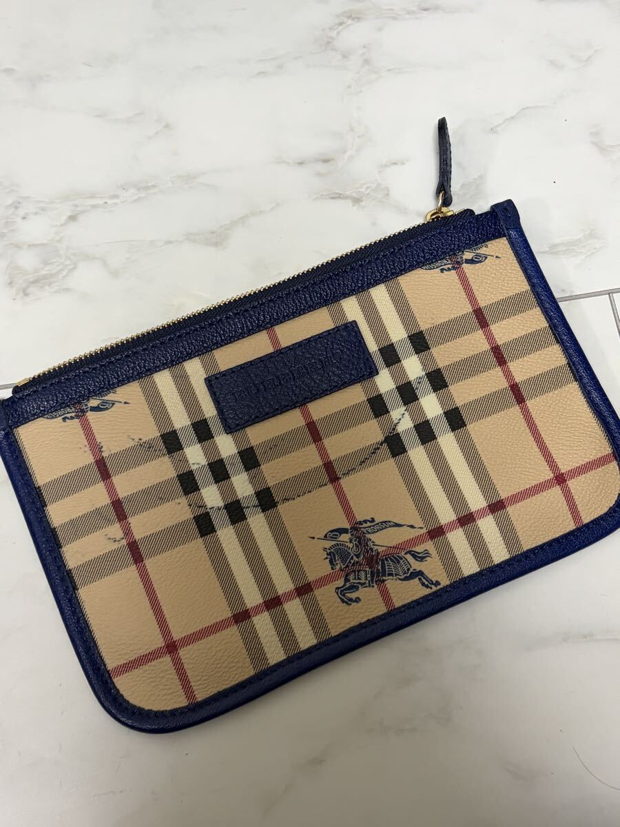 訳あり美品 バーバリー チェック柄 ハンドバッグ トートバッグ ポーチ付き_画像9