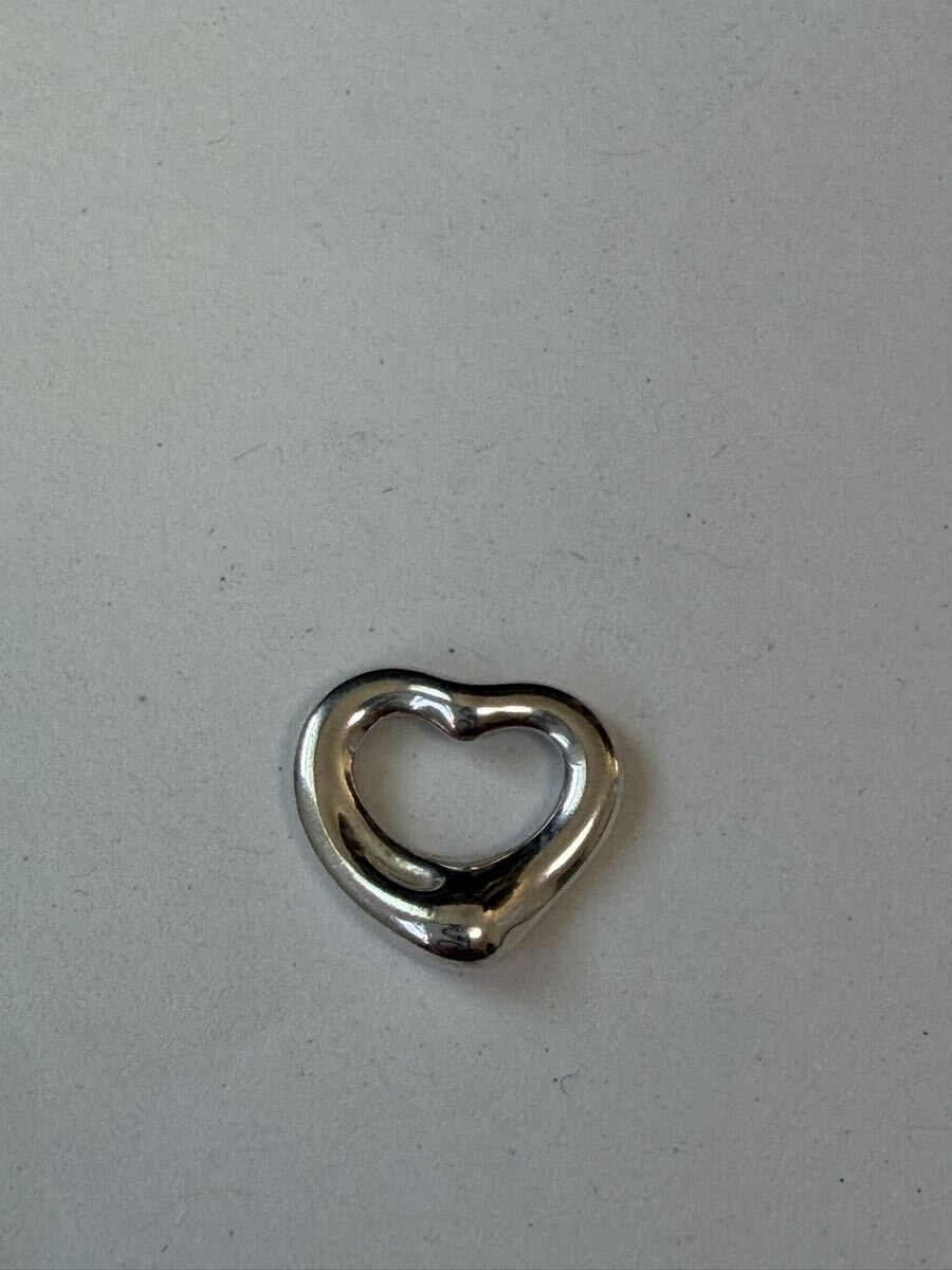 美品 ティファニー　ミニ　オープンハート ネックレストップ シルバー AG925 11mm_画像1