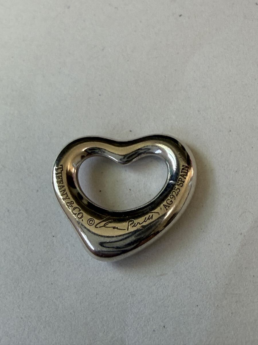 美品 ティファニー　ミニ　オープンハート ネックレストップ シルバー AG925 11mm_画像2