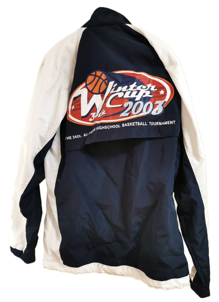 スタッフ物 ナイキ NIKE WINTER CUP 2003 ジャケット Lサイズ メッシュ 白 ホワイト ウィンターカップ バスケ バスケットボール basketball_画像1
