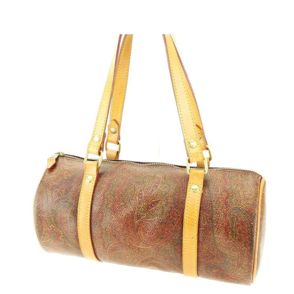 【10%OFFクーポン】エトロ ETRO ハンドバッグ ペイズリー ブラウン系 ベージュ ゴールド レディース 中古_画像1