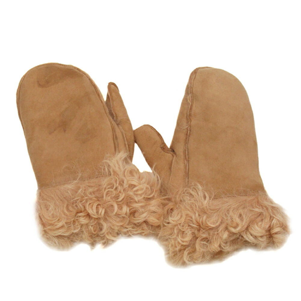 【10%OFFクーポン】ミュウミュウ MIUMIU 手袋 ミトン ♯7ハーフサイズ ベージュ ゴールド レディース 中古_画像1