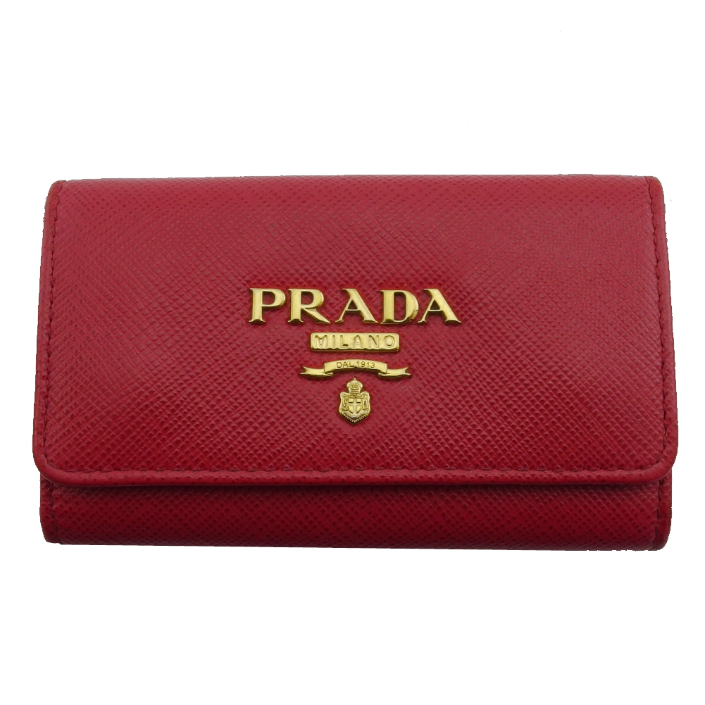 [30%OFF купон ] Prada PRADA чехол для ключей Logo красный женский б/у 