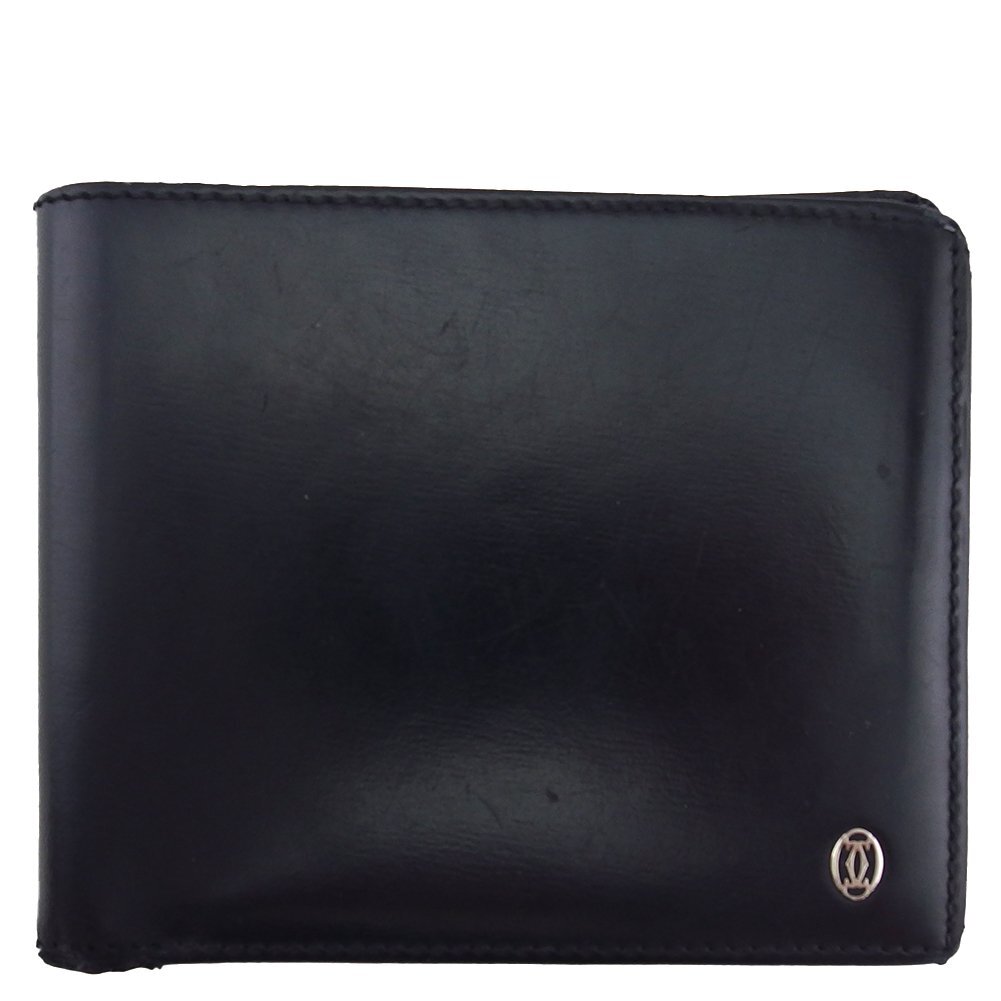 【ブラックフライデー30%OFFクーポン】カルティエ CARTIER 札入れ パシャ ブラック レディース 中古_画像1