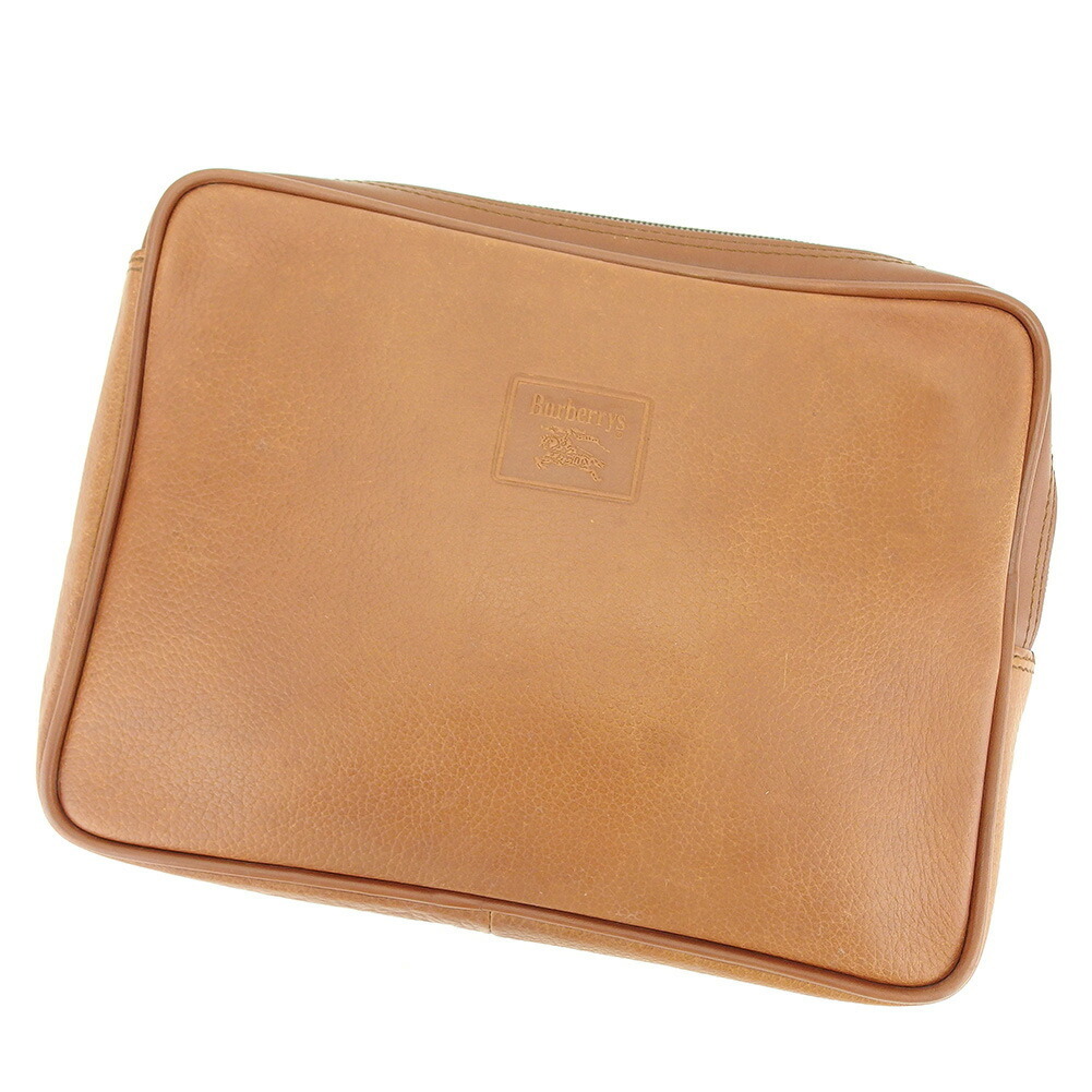 【ブラックフライデー30%OFFクーポン】バーバリー BURBERRY クラッチバッグ ノバチェック ブラウン レディース 中古_画像1