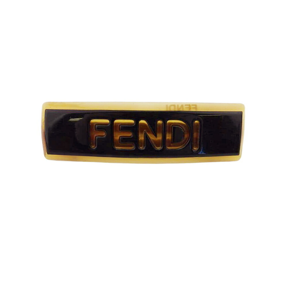[ Black Fly te-30%OFF купон ] Fendi FENDI заколка Logo черный бежевый женский б/у 