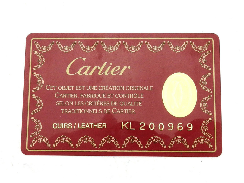 【30%OFFクーポン】カルティエ CARTIER 三つ折り財布 マストライン ボルドー レディース 中古_画像9